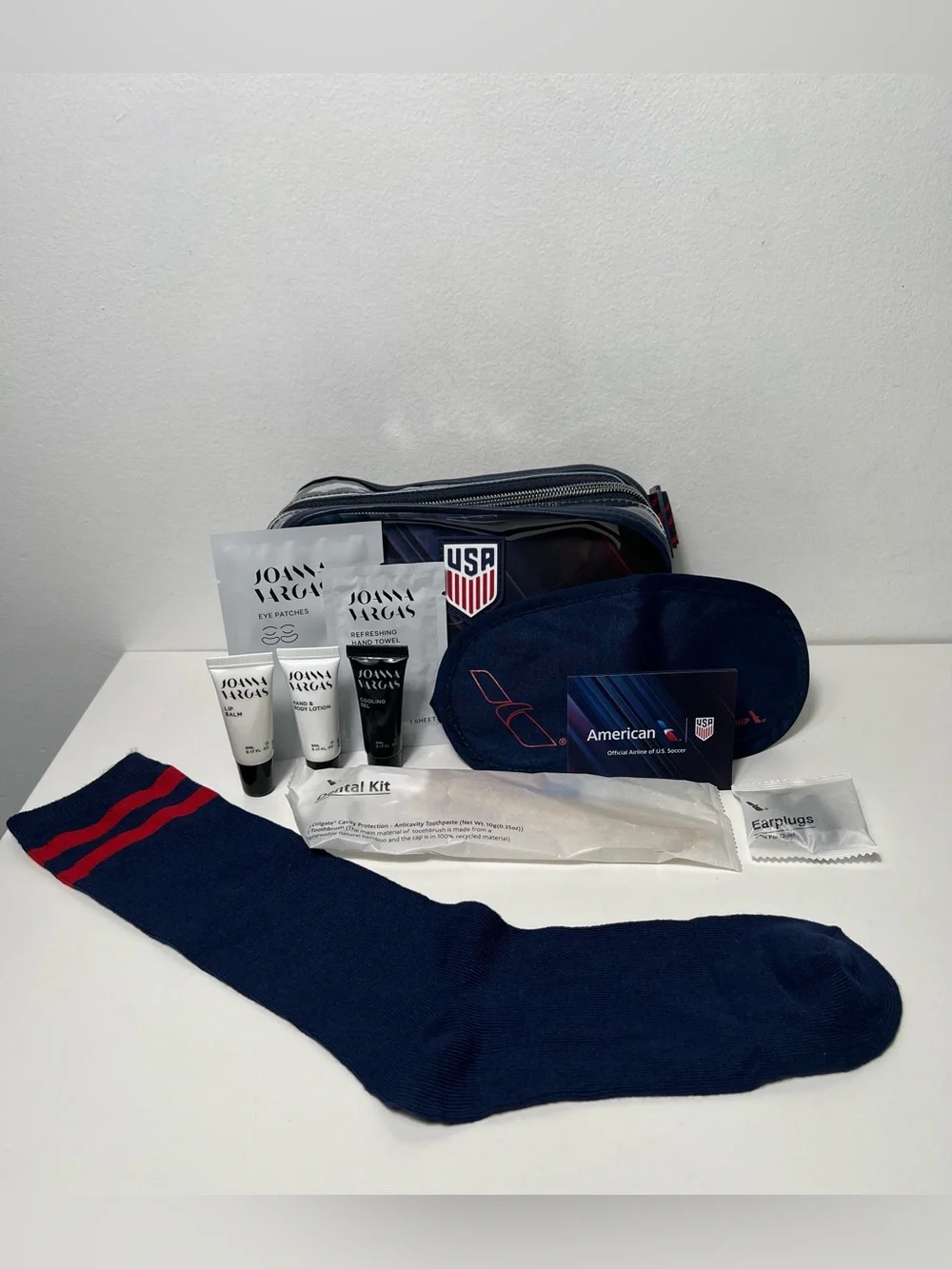 American Airlines FIFA Team USA World Cup Amenity Kit Clear Belt Bag Fanny Pack